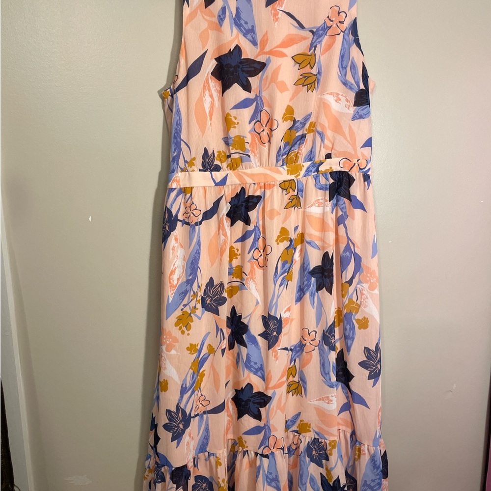 J. Crew Peach and Blue Floral Dress